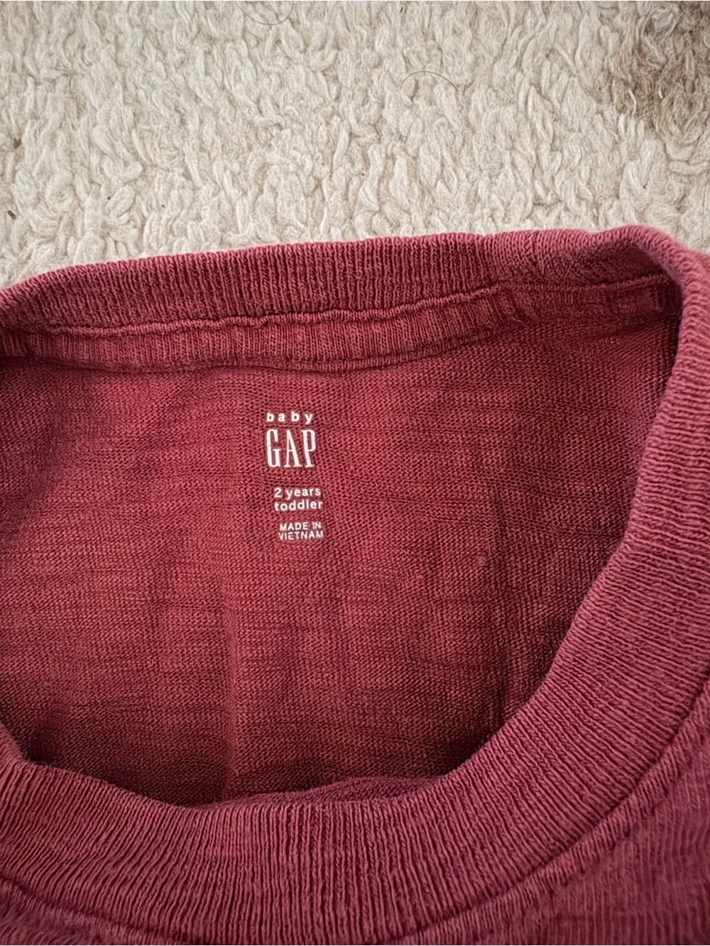 GAP Burgundy Tee with Helicopter and Monkey Print